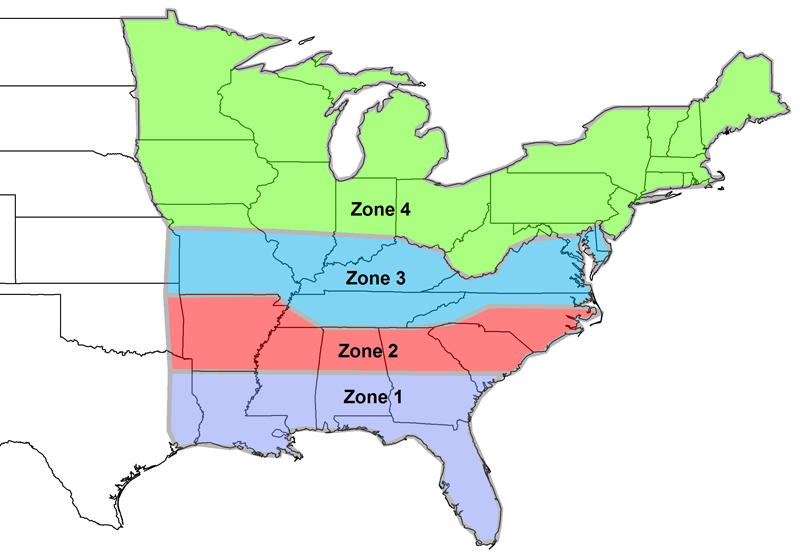 Food plot planting zone map